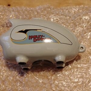 A Harley Davidson piggy bank